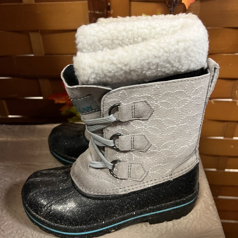 Gray/Black Snow Boots, Size: 13