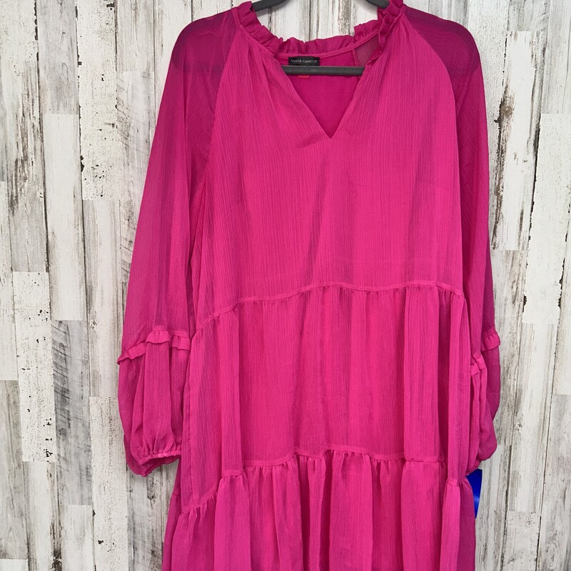 L Sheer Pink Frill Dress