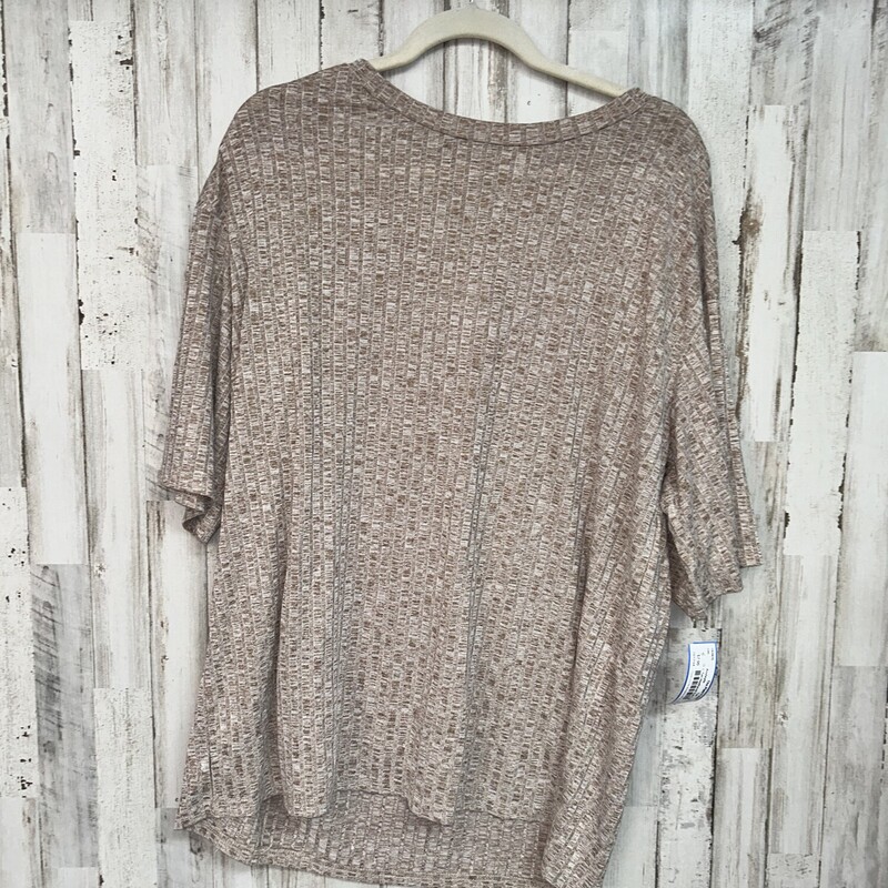 L Tan Heathered Knit Top