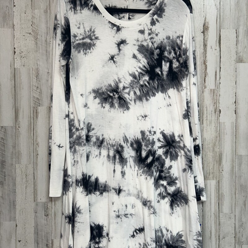 L White Tie Dye Dress, White, Size: Ladies L