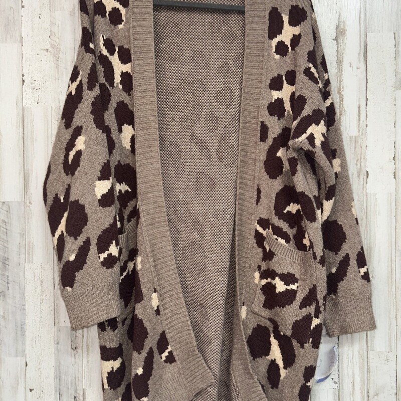 M Brown Leopard Cardigan