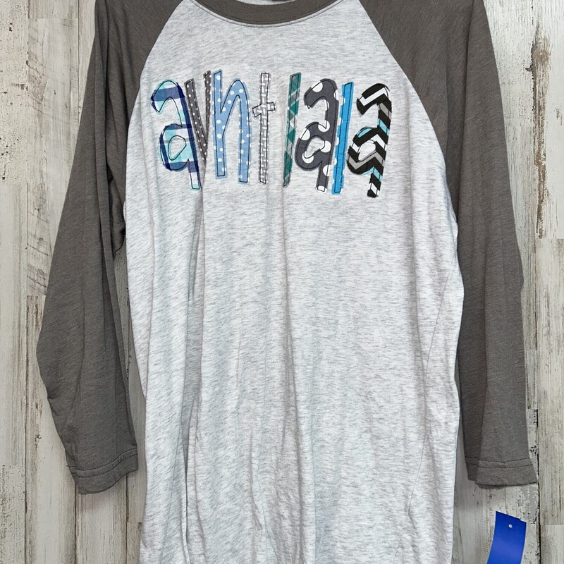 L Aunt Lala Raglan, Grey, Size: Ladies L