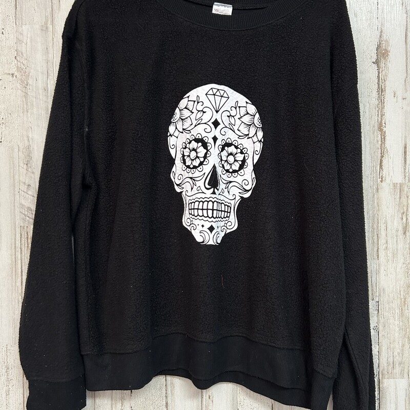 XL Black Skull Sweatshirt, Black, Size: Ladies XL