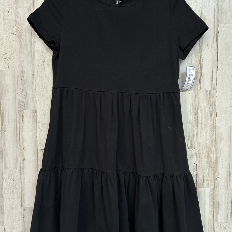 M Black Cotton Tier Dress