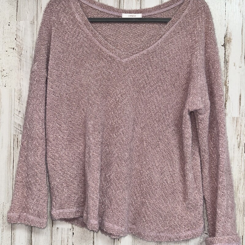 M Pink Fuzzy Knit Sweater