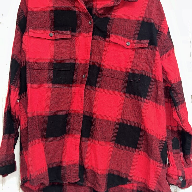 XL Red Plaid Flannel, Red, Size: Ladies XL