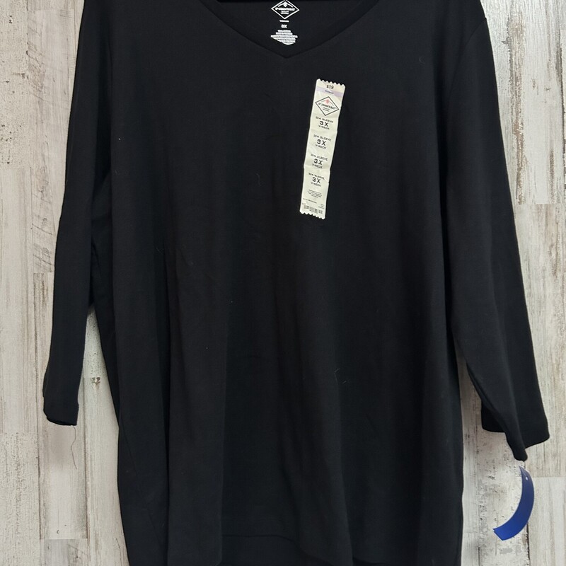 3X Black Cotton Tee