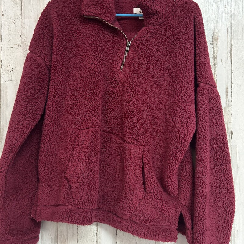 L Red Fuzzy Pullover