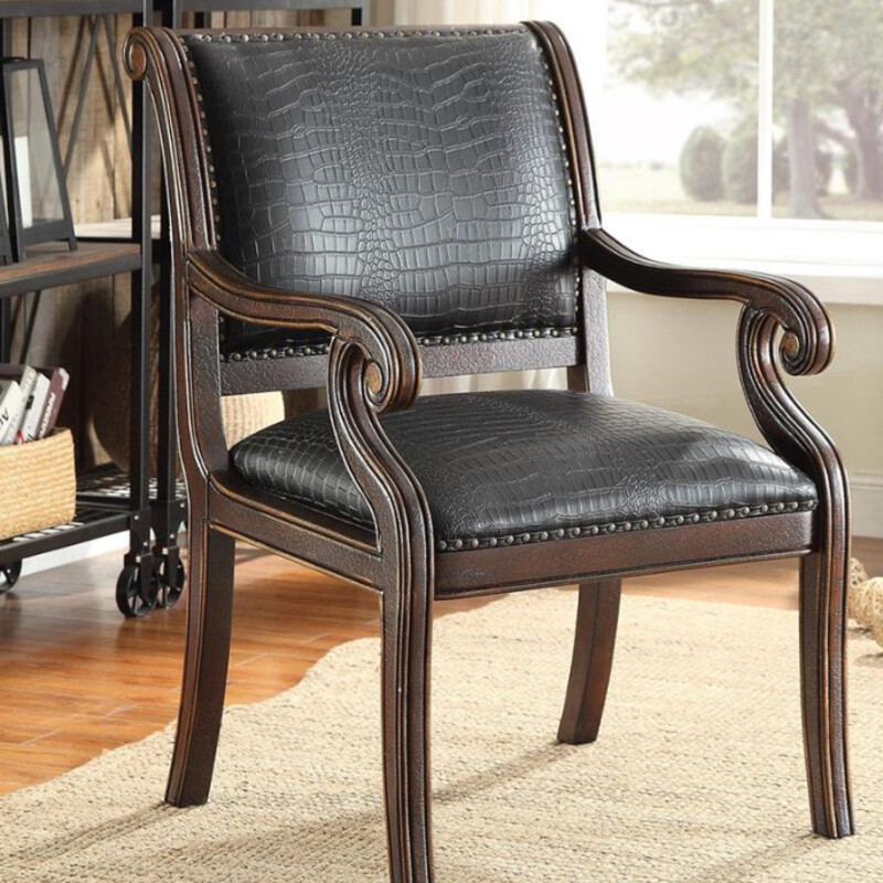 FauxLeatherAccentChair