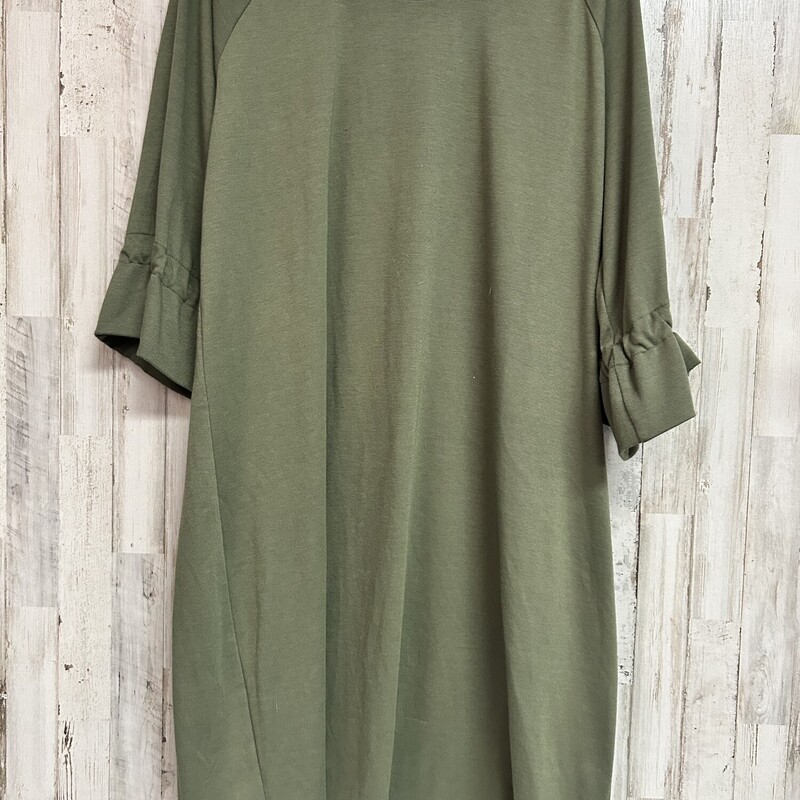 XL Olive Tie Sleeve Dress