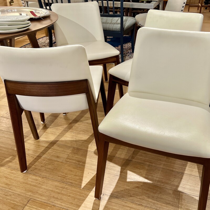 Enrey Chair, White Leatherette, Size: 4 Pcs