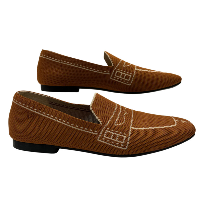 Vivaia Knit Loafers<br />
Penny Loafer Design<br />
So Cute and Comfy!<br />
Color: Cognac and White<br />
Size: 8.5