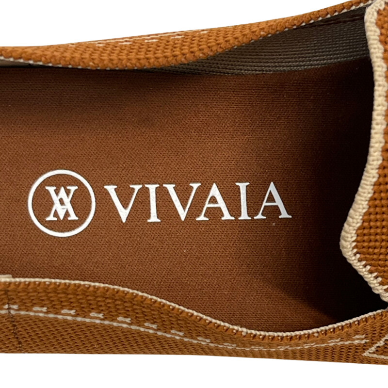 Vivaia Knit Loafers<br />
Penny Loafer Design<br />
So Cute and Comfy!<br />
Color: Cognac and White<br />
Size: 8.5