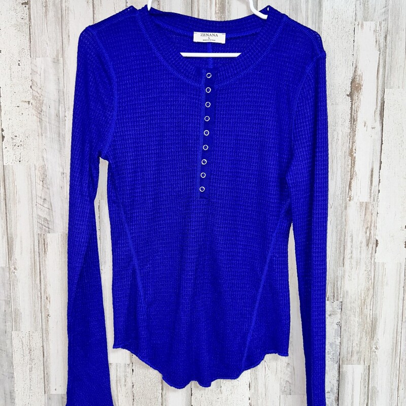 L Royal Button Longsleeve, Blue, Size: Ladies L