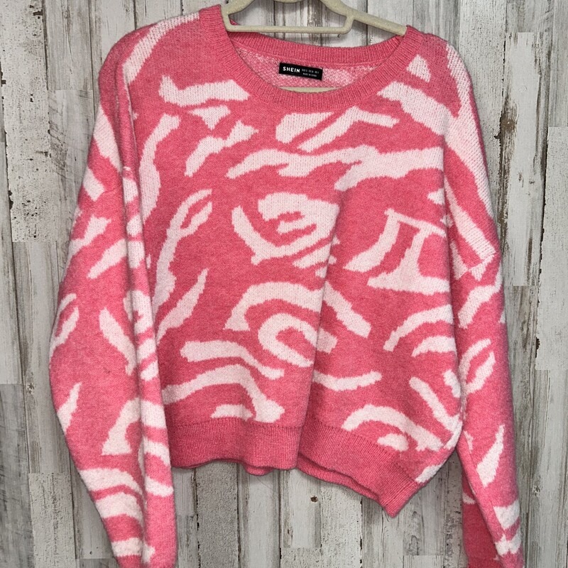 S Pink Printed Sweater