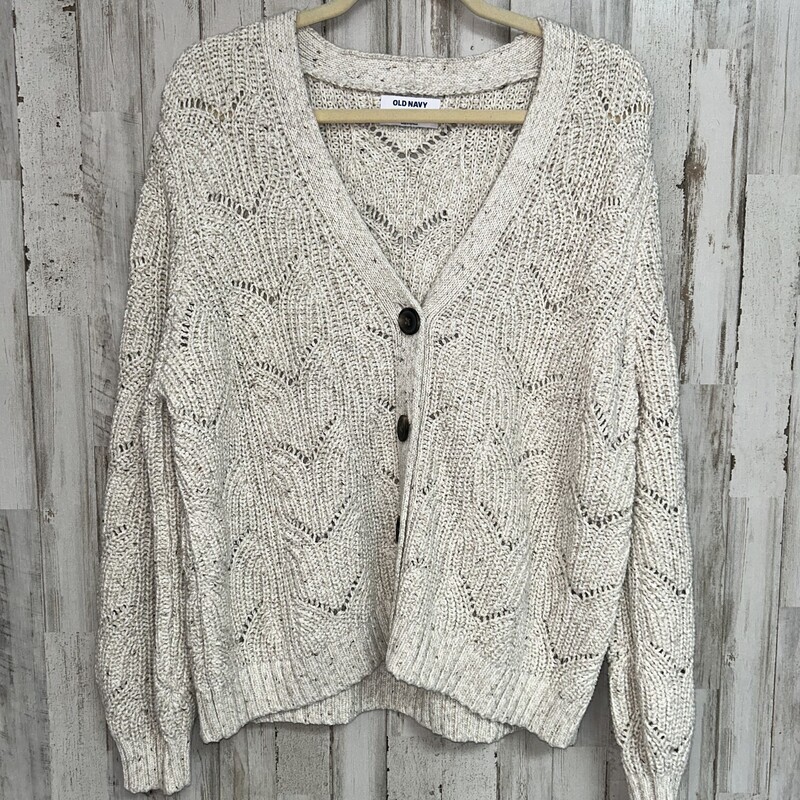 L Tan Kit Button Cardigan