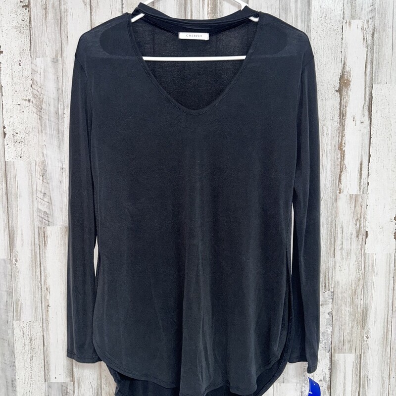 S Black Keyhole Top