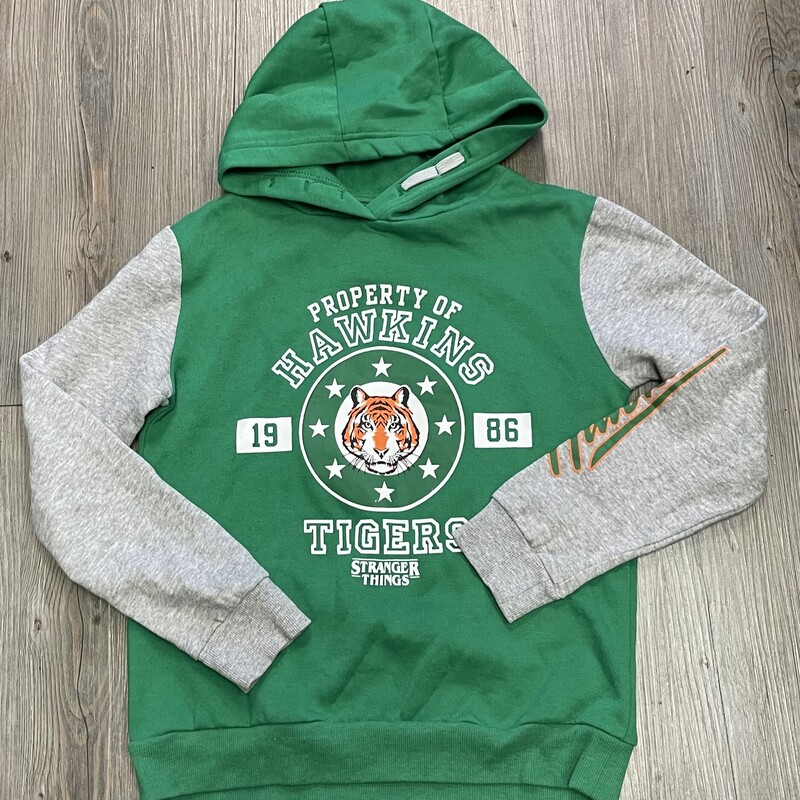 Stranger Things Hoodie, Green, Size: 10-12Y