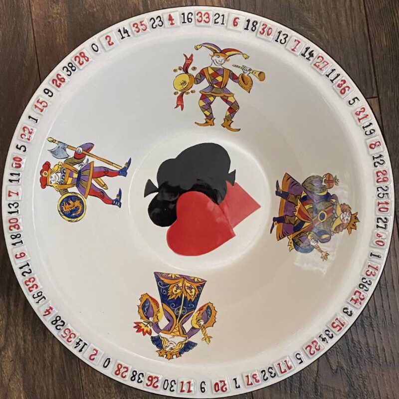 King Of Hearts Serving Bowl
White Red Black Purple Yellow
Size: 12x4H