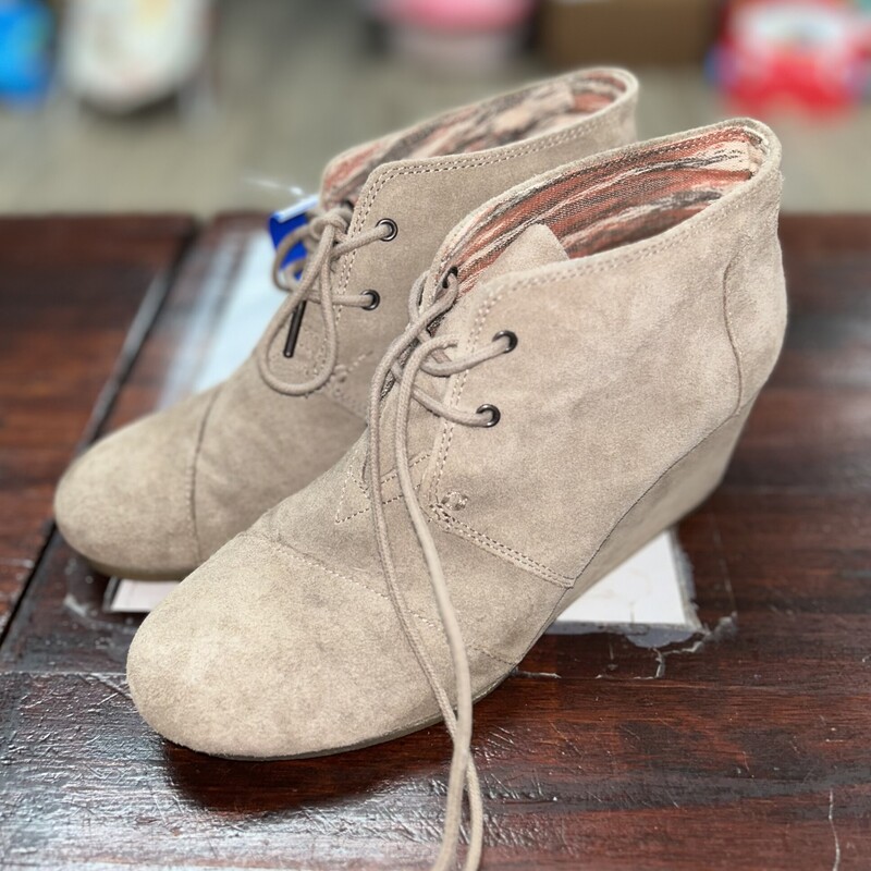 A10 Beige Wedge Booties