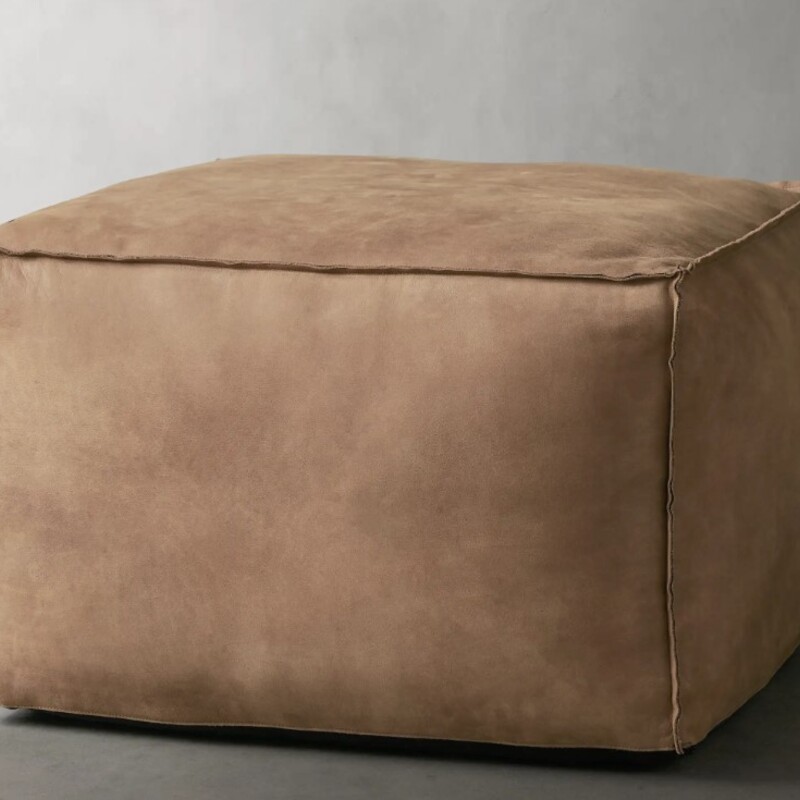 Arhaus Nubuck Sq Ottoman