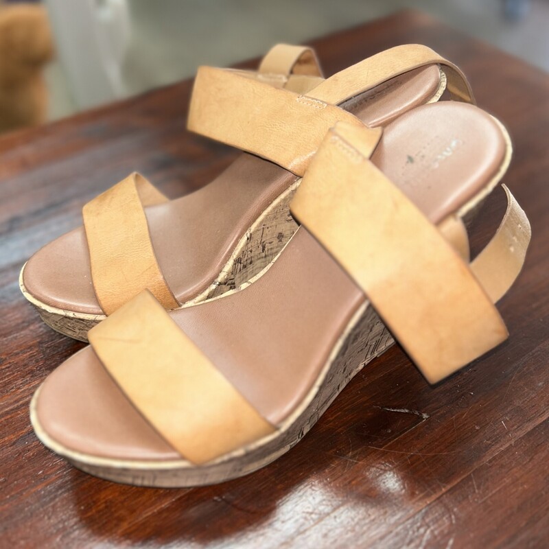 A8 Tan Strap Wedges