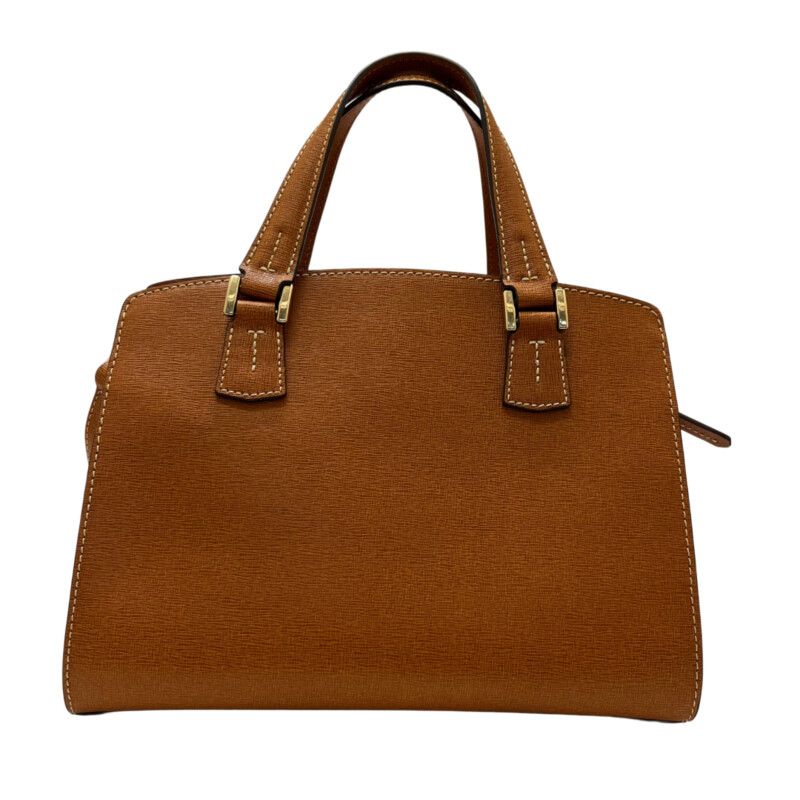 Dooney&Bourke Nana Satchel<br />
Italian Saffiano leather.<br />
Zipper closure.<br />
Detachable strap. Strap drop length: 23.25.<br />
H 7.75 x W 5 x L 10.5<br />
1 lb 10 oz<br />
Color: Natural<br />
Designed in Norwalk, CT by Peter Dooney.<br />
One outside pocket. Two inside slip pockets.<br />
One inside zip pocket.<br />
Inside key hook.<br />
Lined.<br />
Feet.