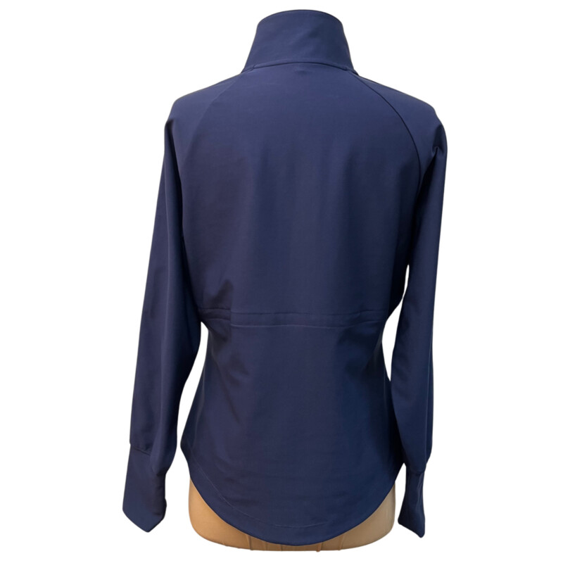 Nike Zip Pullover<br />
NIke Golf<br />
Dry Fit<br />
Ribbon detail on sleeve<br />
Cinched<br />
Color: Navy, and White<br />
Size: Medium