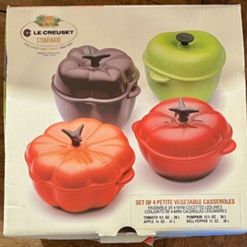 Casseroles Le Creuset, Vegetabesl, Boxed
Size: 4 Pcs