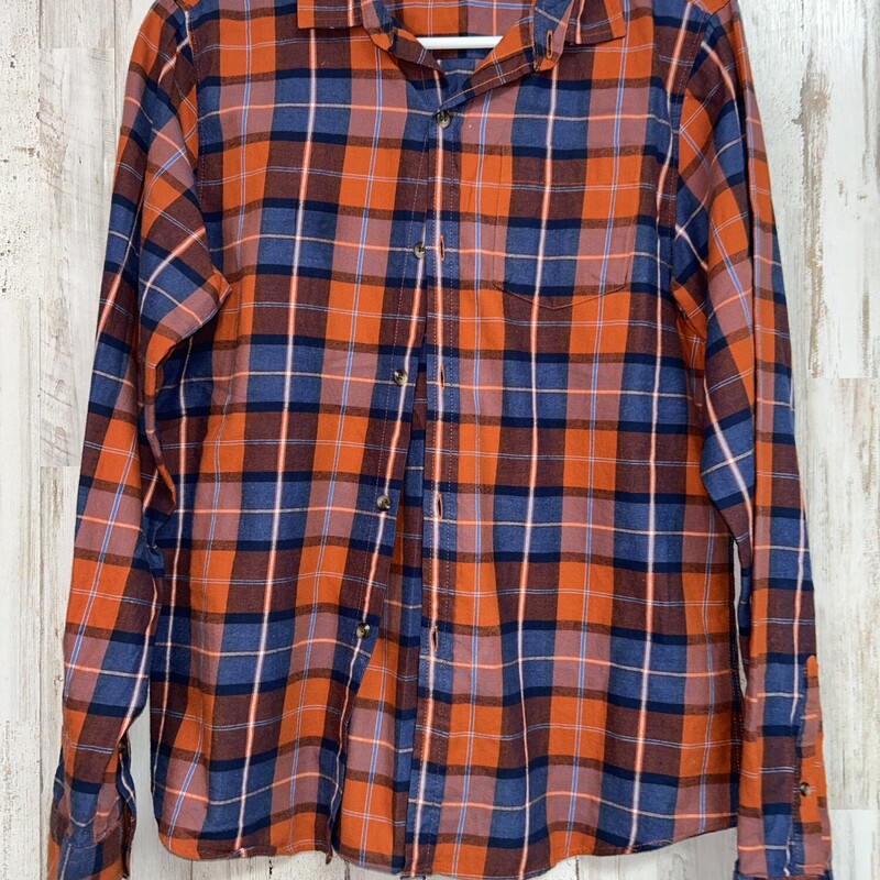 18/20 Orange Plaid Button