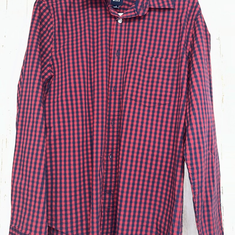 18/20 Red/Navy Button Up, Red, Size: Boy 10 Up