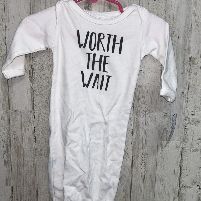 0/3M Worth The Wait Gown, White, Size: Girl NB-3m