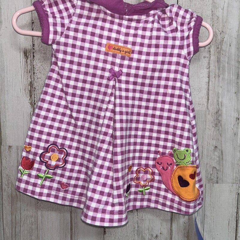 0/3M Plaid Snail Dress, Purple, Size: Girl NB-3m