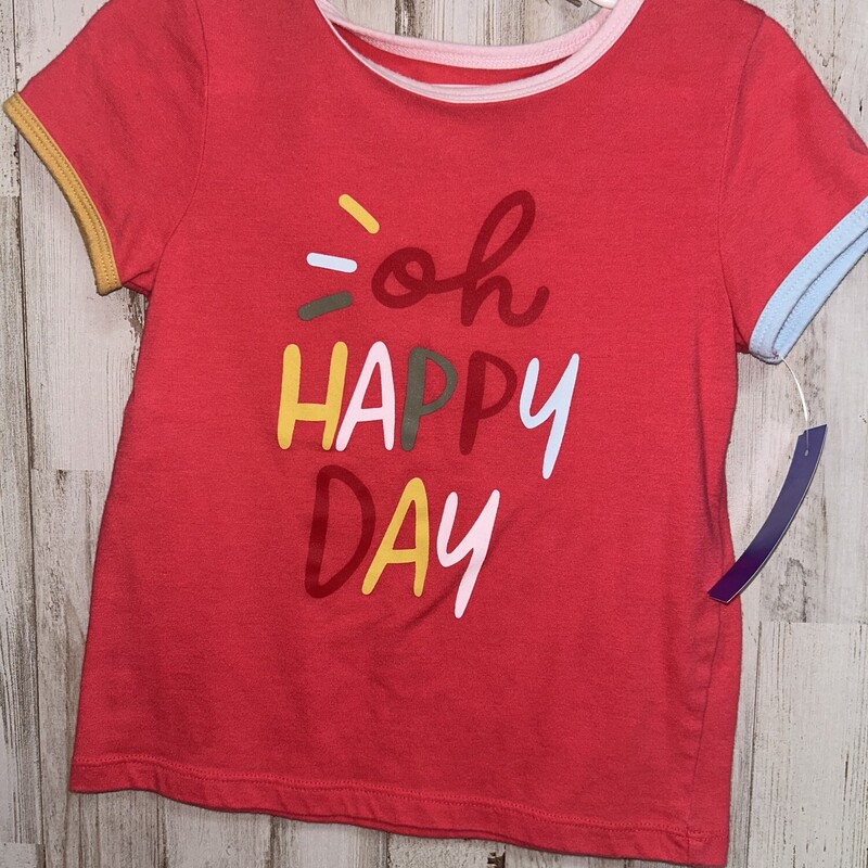 4T Oh Happy Day Tee, Pink, Size: Girl 4T