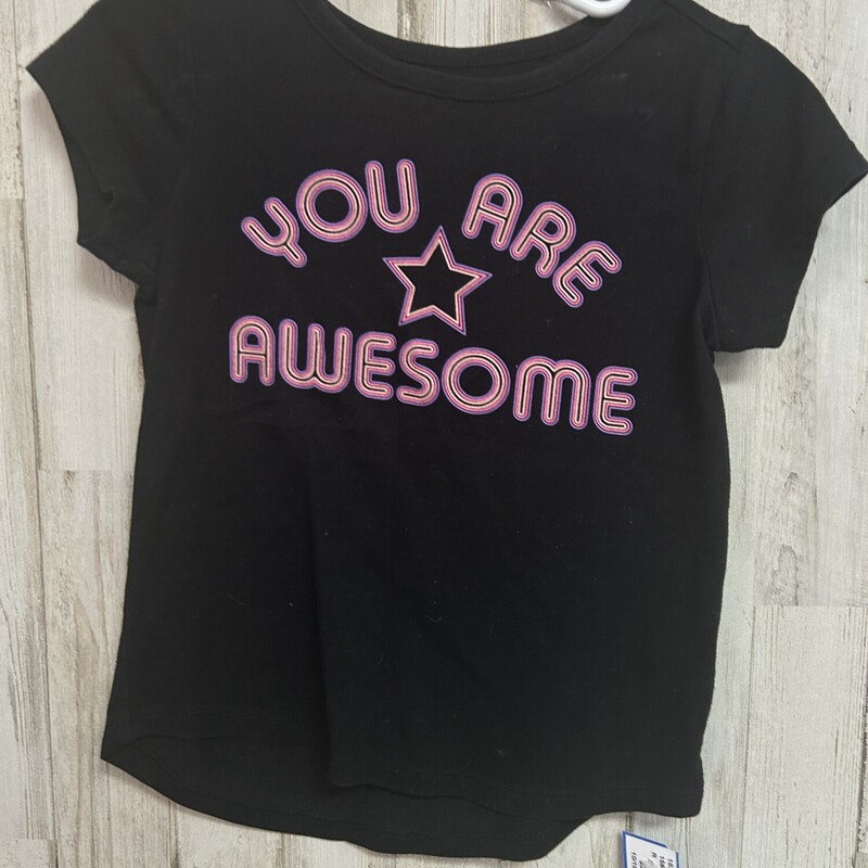 4T You Are Awesome Tee, Black, Size: Girl 4T