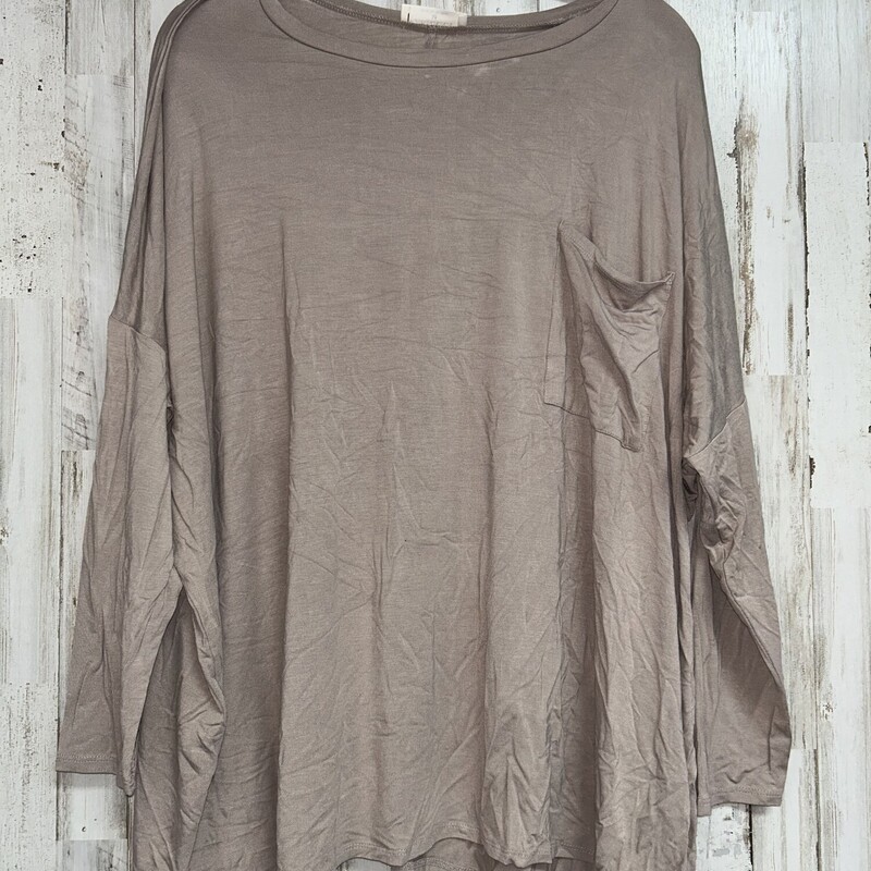 M Tan Pocket Longsleeve, Tan, Size: Ladies M