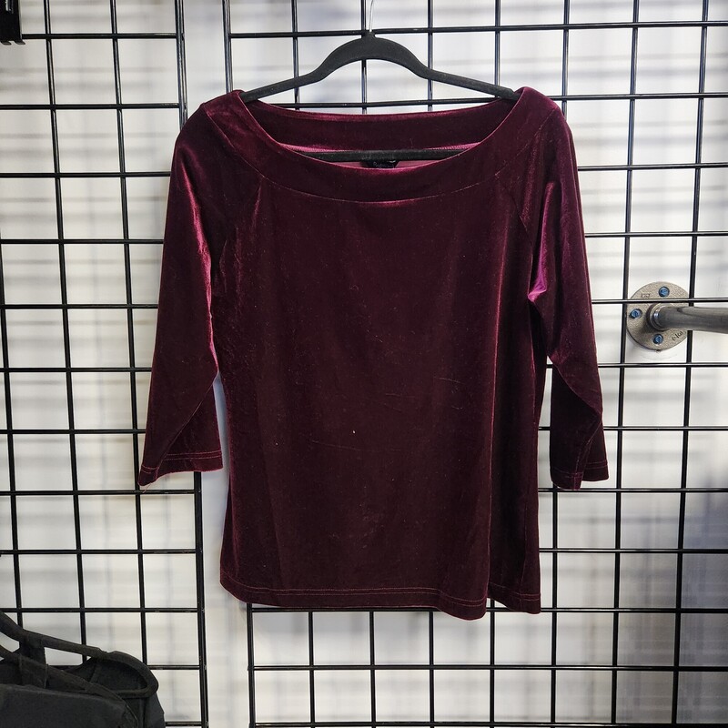 Reitmans Velvet Top, Burgundy, Size: L