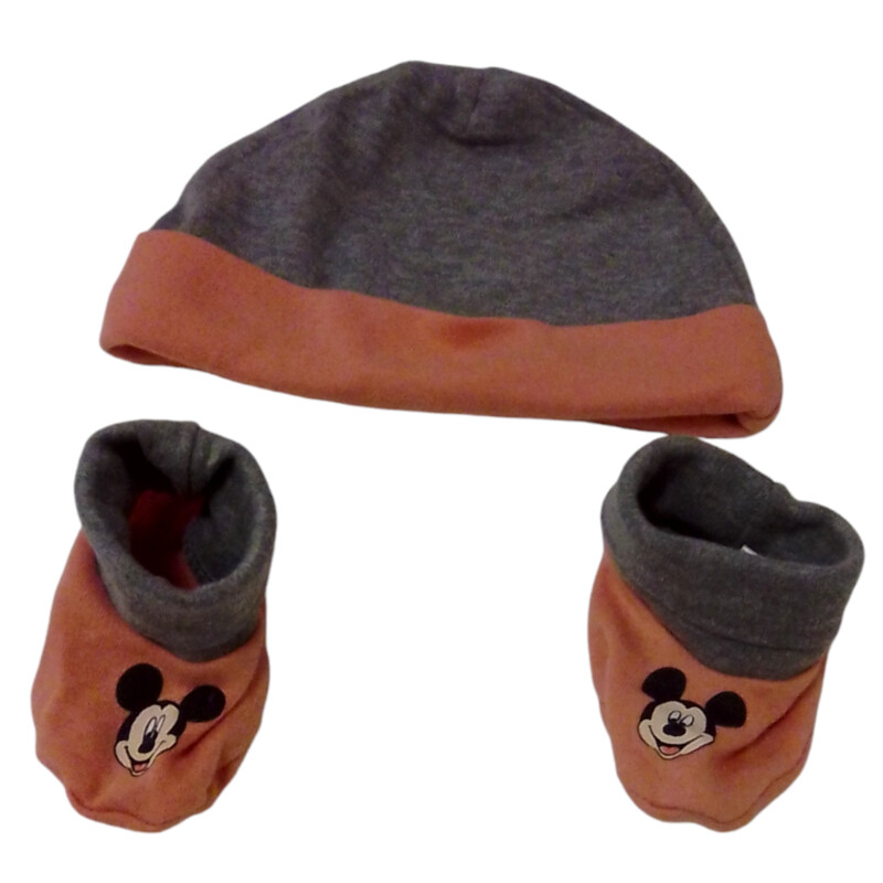 Hat/Mittens:Grey/Coral