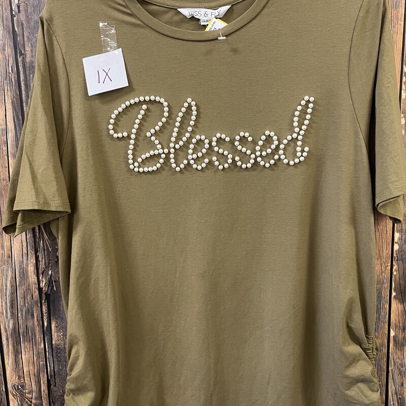 Olive Green Blessed Shirt, Size: XL