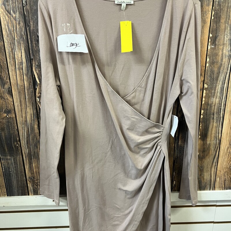 Tan Crossover Dress, Size: L