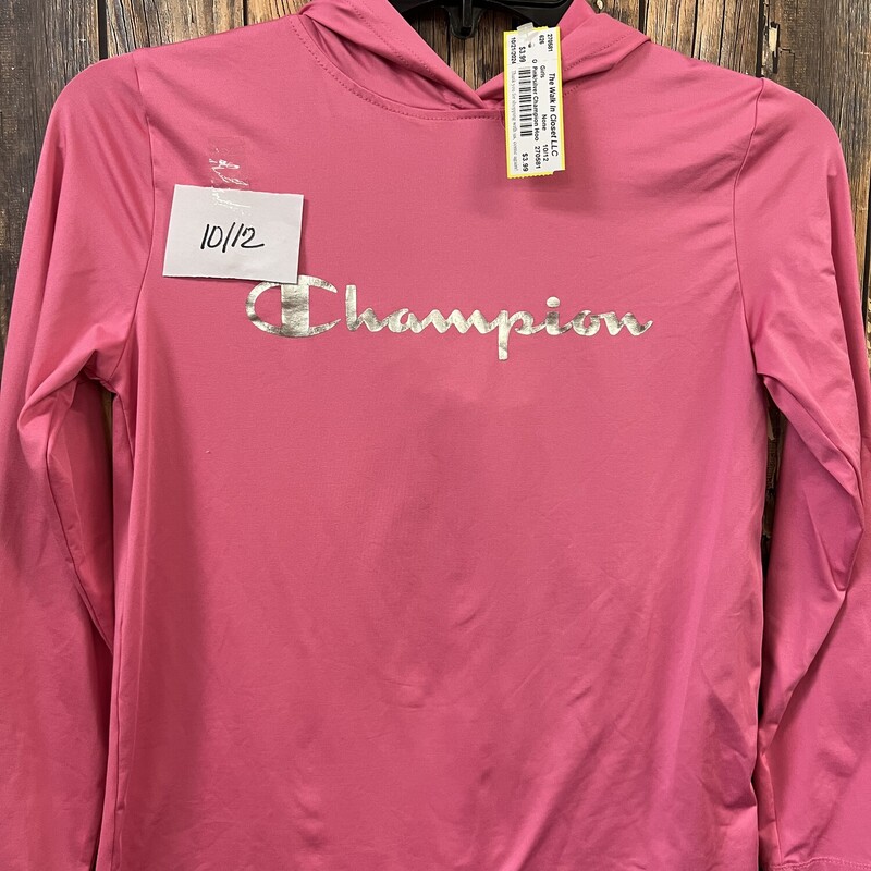 Pink/silver Champion Hood, Size: 10/12