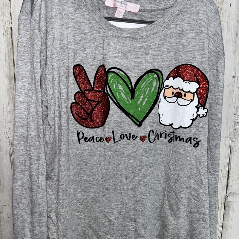 7/8 Peach Love Christmas, Grey, Size: Girl 7/8