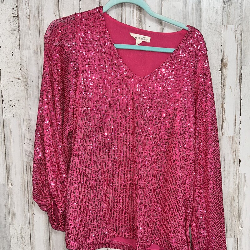 S Pink Sequin Blouse