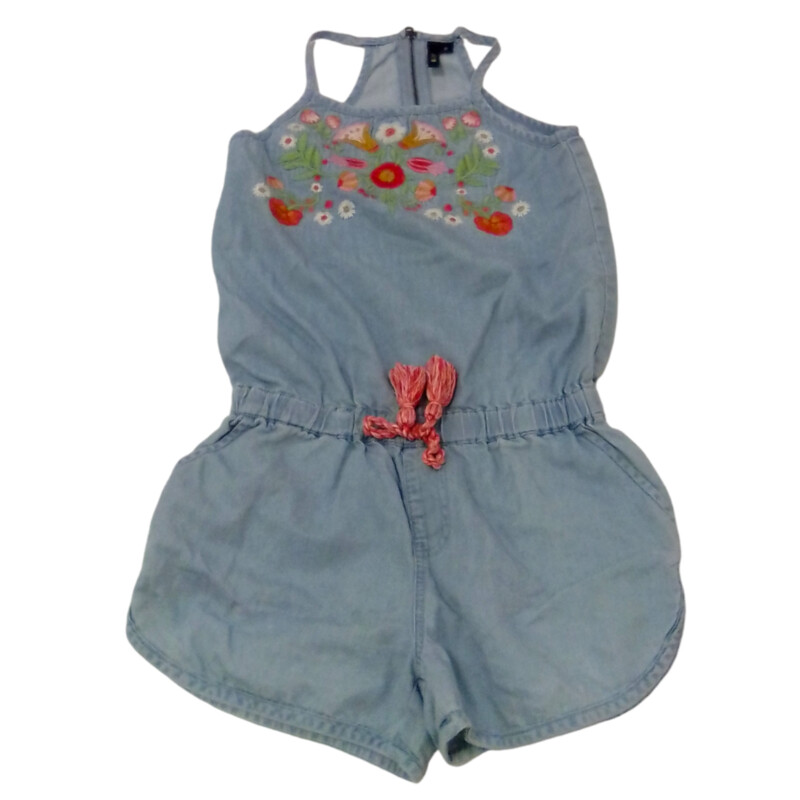 Romper: Blue/ Flowers