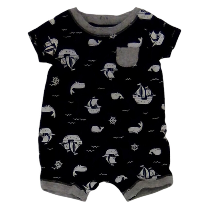 Romper (Whales/Black)