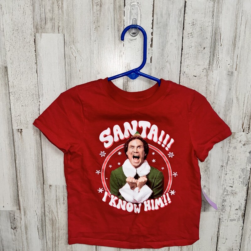 3T Elf I Know Him Tee, Red, Size: Boy 2T-4T