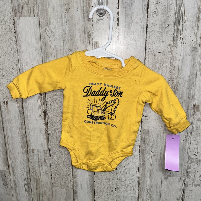 NB Daddy & Son Onesie, Yellow, Size: Boy 0-9m