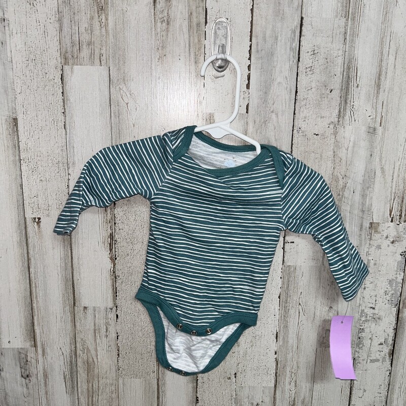 NB Teal Stripe Onesie