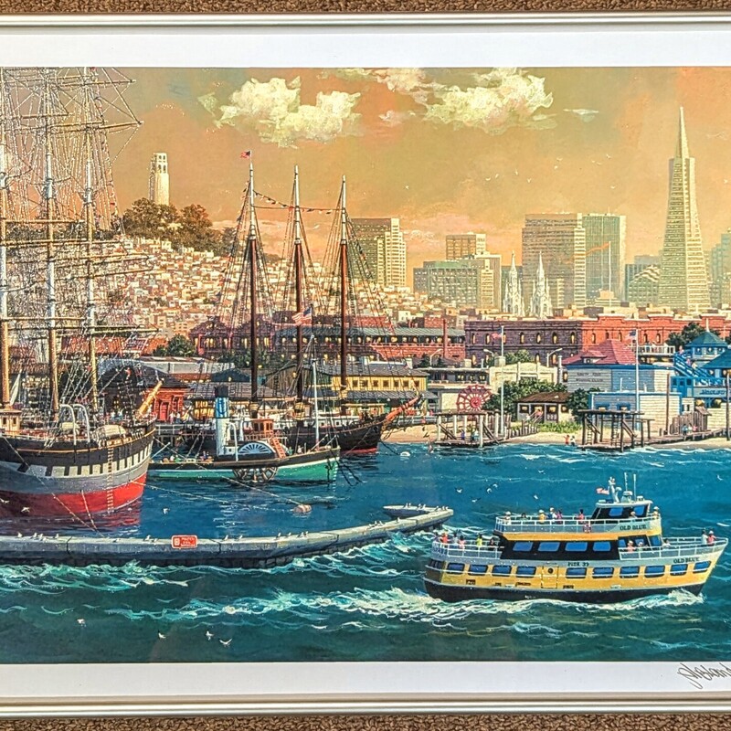 Alexander Chen Old Blue and San Francisco Maritime Park
Green Blue Multicolored Size: 19.5 x 14H