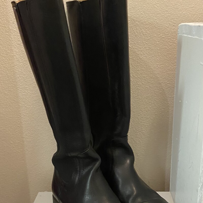 Black Leather Tall Boot